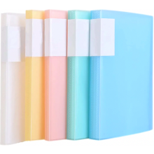A5-Präsentationsmappen, 5er-Pack, je 40 Klarsichthüllen, 200 Hüllen für 400 Blatt, PP, verschiedene Farben