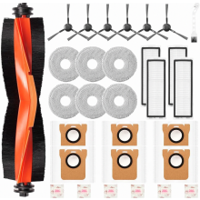 30-teiliges Zubehörset für Saugroboter mit Staubbeuteln, Wischpads, Haupt- und Seitenbürsten, HEPA-Filtern und Reinigungsbürste