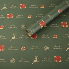 7 Pack Christmas Wrapping Paper Large Kraft Gift Wrap Vintage Holiday Designs 70 x 50cm