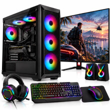 Fast Gaming Intel Core i5 PC Bundle with 16GB RAM, NVIDIA GT730 4GB Graphics, 128GB SSD + 1TB HDD, Windows 10 Pro, Keyboard, Mouse, Monitor & Speakers