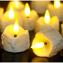 12 Pack LED Tea Lights with Timer, 3D Flickering Flame, Warm White, Compatible with Standard Holders