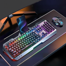 (Black) EWEADN GX810 Wireless RGB Gaming Keyboard & G306 Mouse Bundle
