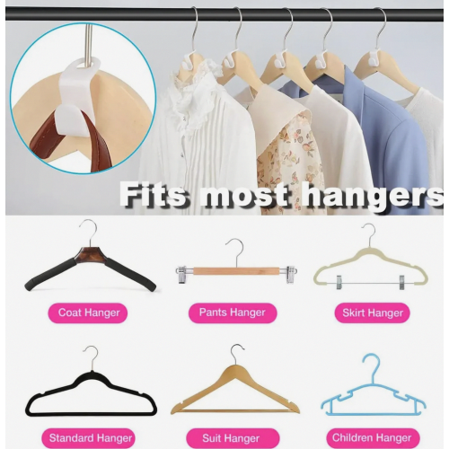 50 Pack Clothes Hanger Connector Hooks, Space Saving Cascading Clips for Home Wardrobe Organisation 1