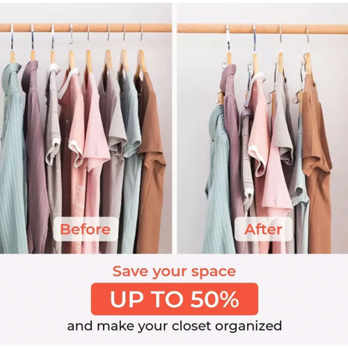50 Pack Clothes Hanger Connector Hooks, Space Saving Cascading Clips for Home Wardrobe Organisation 2