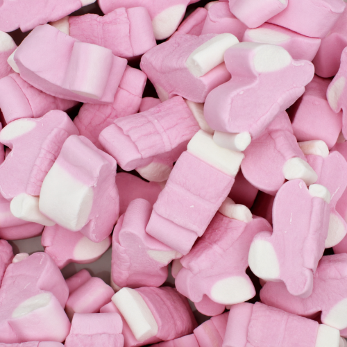 (225g Sweet Pouch) Pink & White Bunny Mallows