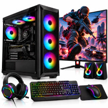 Fast Gaming Intel Core i5 PC Bundle with 16GB RAM, NVIDIA GT730 4GB Graphics, 128GB SSD + 1TB HDD, Windows 10 Pro, Keyboard, Mouse, Monitor & Speakers