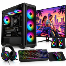 Fast Gaming Intel Core i5 PC Bundle with 16GB RAM, NVIDIA GT730 4GB Graphics, 128GB SSD + 1TB HDD, Windows 10 Pro, Keyboard, Mouse, Monitor & Speakers