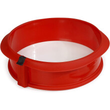 Lékué Conjunto de 5 Moldes Desmontáveis, Silicone e Cerâmica, Vermelho, 15-28 cm