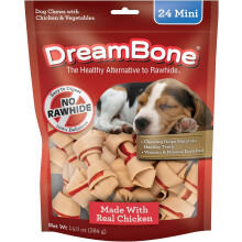 DreamBone DBC-00252, conjunto de 24 mastigáveis mini com frango real, sem couro cru, para cães de menos de 9 kg