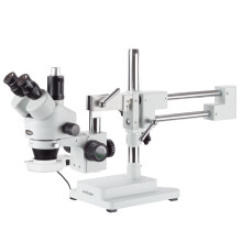 AmScope SM-4TZ-56S, microscópio estereoscópico trinocular com zoom, 3.5x-90x, 56 luzes LED, branco