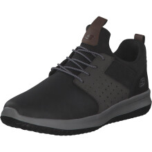 Skechers DELSON AXTON, Men's Delson Axton Trainers, Black (Black Gray Leather Bkgy), 10 UK (45 EU)