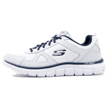 Skechers Men's Track Scloric Oxford, White Leather Mesh Pu Navy Trim, 10 UK