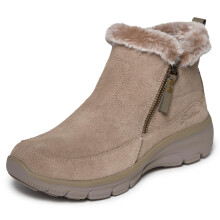 Skechers Women's Relaxed Fit Easy Going Cool Zip Boot, Taupe, 7 UK