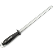 Arcos Chaira, Afiador Manual de Facas, Corpo Ovalado em Aço de Carbono 280 mm, Cabo de Polipropileno Preto