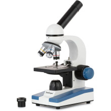 AmScope Microscópio Composto, Cabeça Monocular Rotativa 360 Graus, 40X-1000X, Modelo M150C