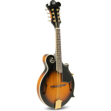 GEWA Mandolina F-1 Select, Tampo de abeto, Fundo e aros de freixo, Mecânicas douradas, Ponte ajustável, Acabamento Vintage Sunburst