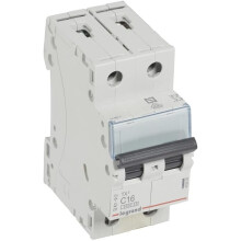 Legrand Disjuntor Termomagnético 2P, 16A, Curva C 6 kA, 2m, TX3, 403606
