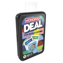 Monopoly Deal FIFA-Weltmeisterschaft Edition 2026, offizielles lizenziertes Kartenspiel für Kinder, 2 bis 5 Spieler, 15 Min, ab 8 Jahren