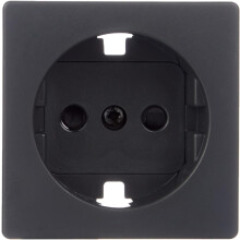 Simon, tampa para base de tomada schuko 2p+tt, cor grafito, com dispositivo de segurança