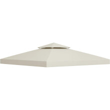 Outsunny Teto de Substituição para Gazebó, 3x3 m, Duplo Nível, Cor Creme