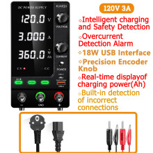 Alimentation à découpage de laboratoire réglable, Recharge 120V3A 360W 220V AC, pour charge de batterie et réparation électronique