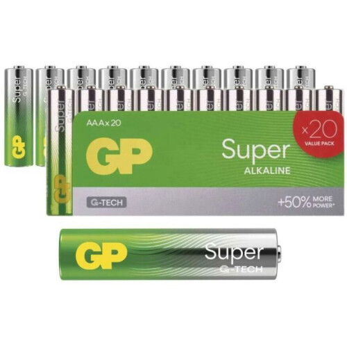 Piles Gp alkaline batteries g-tech lr03 20 pack