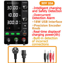 Alimentation à découpage de laboratoire réglable, Recharge 30V10A 300W 110V AC, Chargeur de batterie intelligent avec OCP