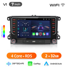 Junsun Autoradio, 2din GPS Android 15.0, 2GB RAM + 32GB ROM, kabelloses Apple CarPlay und Android Auto für VW Golf Passat