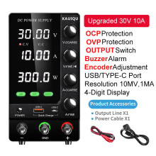 Alimentation à découpage de laboratoire réglable, 30V 10A 300W, OCP OVP 110V AC, pour charge de batterie et réparation électronique