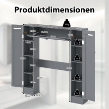 Badkamerkastje boven het toilet met verstelbare planken, grijs
