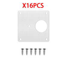 KAK Plaque de Réparation pour Charnière d'Armoire en Acier Inoxydable, Lot de 16 Pièces avec Vis, 9x9 cm