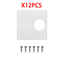 KAK Plaque de Réparation de Charnière en Acier Inoxydable, 12 pièces, 9x9 cm pour Armoire et Meuble