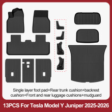 Tapis de sol TPE Premium pour Tesla Model Y Juniper 2025+, Lot de 13 pièces, Résistant à l'usure