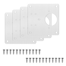 KAK Plaque de Réparation pour Charnière d'Armoire en Acier Inoxydable, Lot de 4 pièces, 9x9 cm