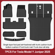 Tapis de sol TPE Premium pour Tesla Model Y Juniper 2025+, Lot de 7 pièces, Résistant à l'usure