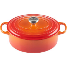 Le Creuset Cocotte oval em ferro fundido, 29 cm, 4,7 L, Volcanico, compatível com indução