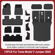 Tapis de sol TPE Premium pour Tesla Model Y Juniper 2025+, Lot de 13 pièces, résistant à l'usure