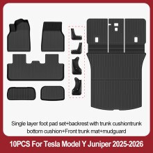 Tapis de sol TPE Premium pour Tesla Model Y Juniper 2025+, Lot de 10 pièces, Résistant à l'usure