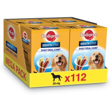 Pedigree Dentastix, snacks para cães grandes, conjunto de 112 bastões mastigáveis para higiene bucodental