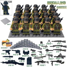 (20PCS-D) War II the British and German armies Desert Military Sodiers Weapons Minifigures Kids Toys Gifts