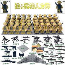 (40PCS-N) War II the British and German armies Desert Military Sodiers Weapons Minifigures Kids Toys Gifts