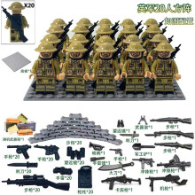 (20PCS-I) War II the British and German armies Desert Military Sodiers Weapons Minifigures Kids Toys Gifts