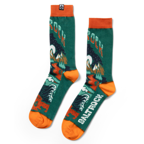 Saltrock Mens Base Camp Crew Socks - Dark Green - 7-11