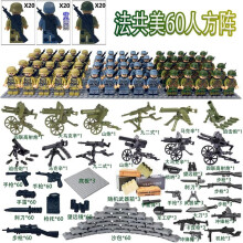 (60PCS-C) War II the British and German armies Desert Military Sodiers Weapons Minifigures Kids Toys Gifts
