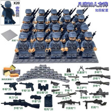 (20PCS-A) War II the British and German armies Desert Military Sodiers Weapons Minifigures Kids Toys Gifts