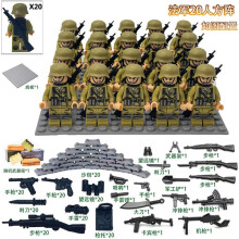 (20PCS-C) War II the British and German armies Desert Military Sodiers Weapons Minifigures Kids Toys Gifts