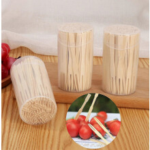 1 Box Fruit Sticks Solid Color Natural Bamboo Sharp Disposable Anti-slip Pick Fruit Food Grade No Harm Outdoor Snack Forks Banquet Fruit For