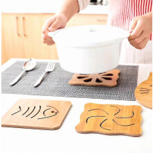 1pc Bamboo Wooden Coaster Ick Anti-scalding Insulation Non-slip Pot Bowl Mat