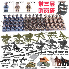 (60PCS-G) War II the British and German armies Desert Military Sodiers Weapons Minifigures Kids Toys Gifts