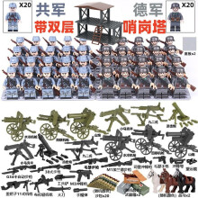 (40PCS-A) War II the British and German armies Desert Military Sodiers Weapons Minifigures Kids Toys Gifts